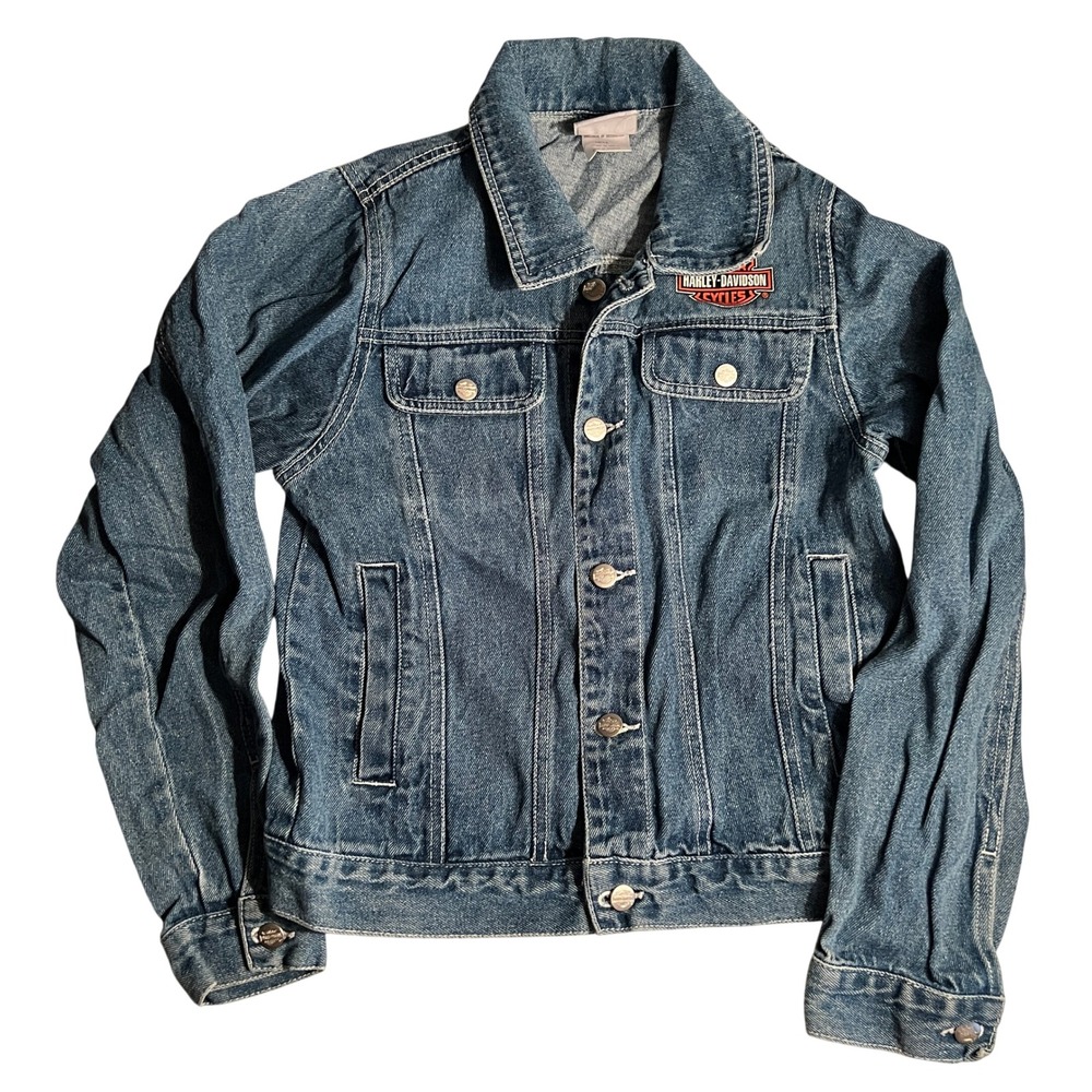 Harley-Davidson Kids Denim Jean Jacket Size‎ 12/14